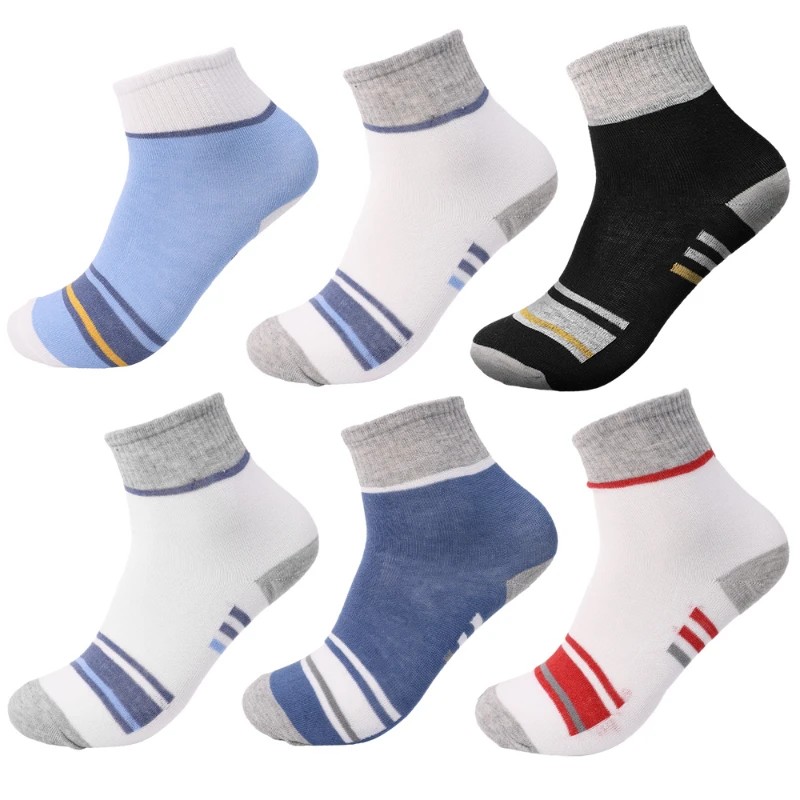 1-5Pairs Men Sport Socks Autumn Winter Breathable Deodorant Cotton Socks Middle Tube Color Blocking Casual Business Socks