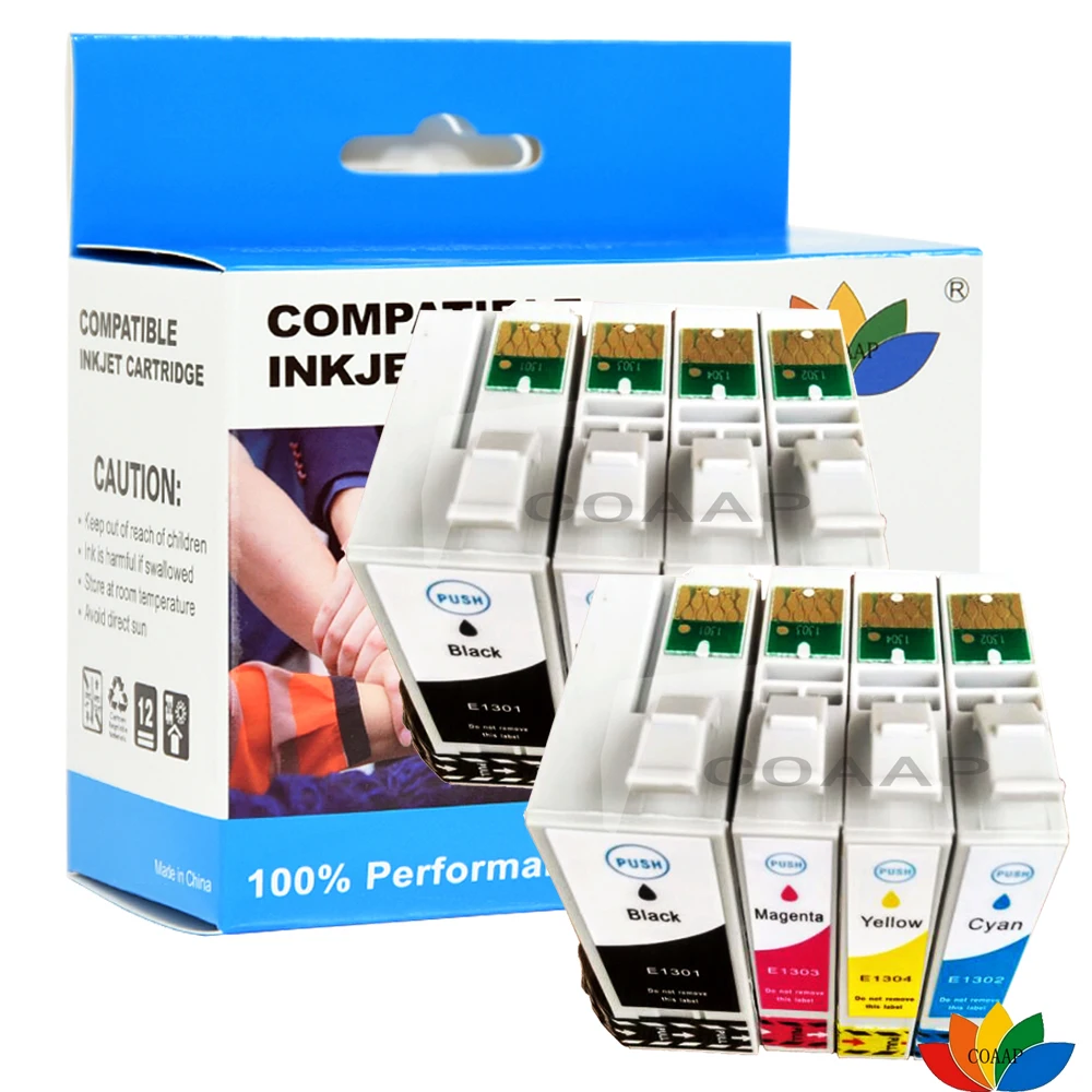 خرطوشة حبر COAAP متوافقة مع طابعة EPSON Stylus BX320 BX525 SX525 BX535 SX535 SX620FW BX925FW T1301/T1304