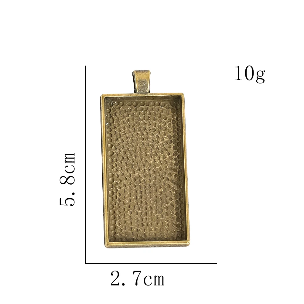 Vintage Bronze Rechteckige Cabochon-Fassung Anhänger-Basis DIY Schmuckherstellung Anhänger für Halsketten Schlüsselanhänger Ohrringe Taschenanhänger – Detail 6