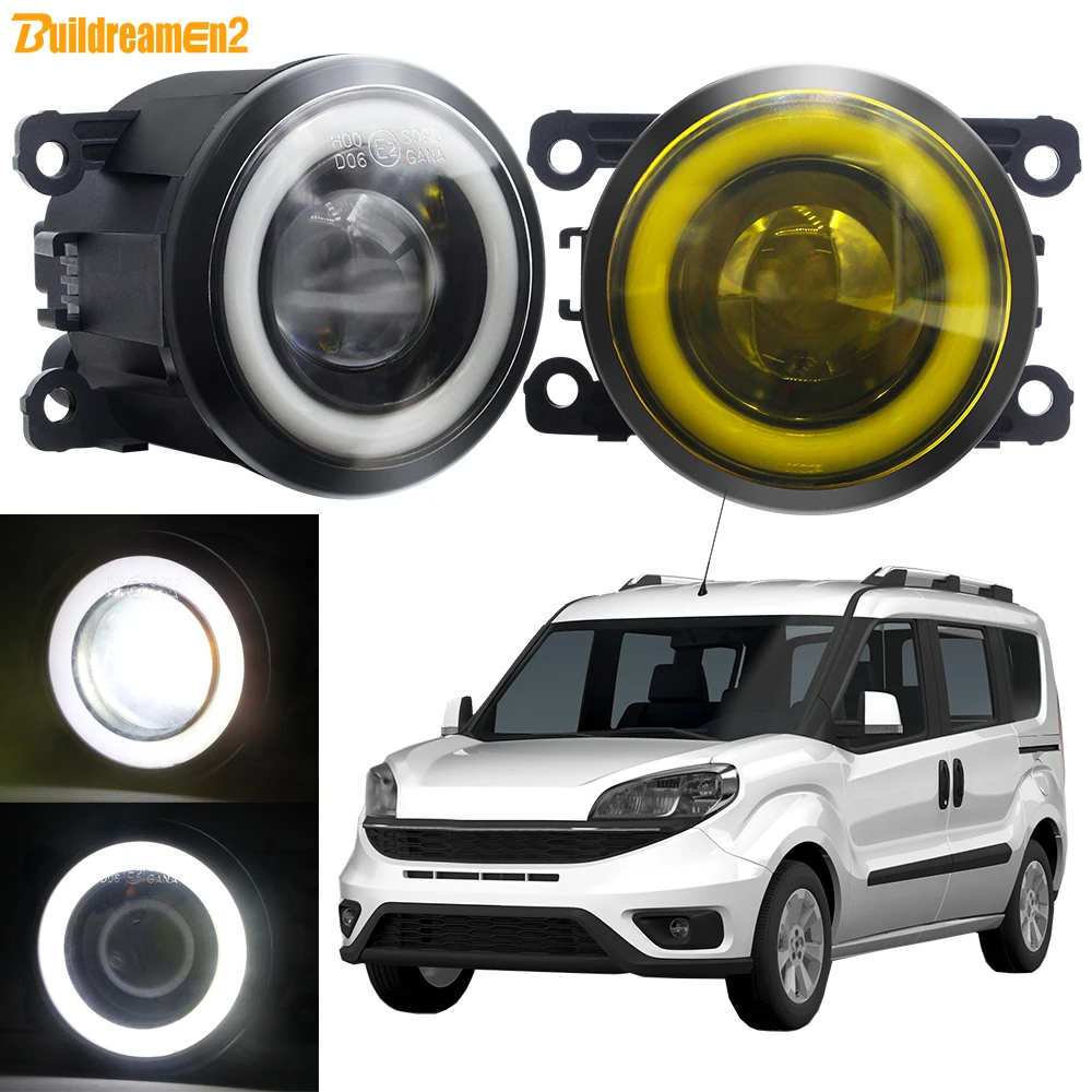 

2 шт. противотуманные фары с Angel Eye DRL для Fiat Doblo 152-263 Pratico 2015-2020 30 Вт 3000 лм автомобильные внешние светодиодные противотуманные фары H11