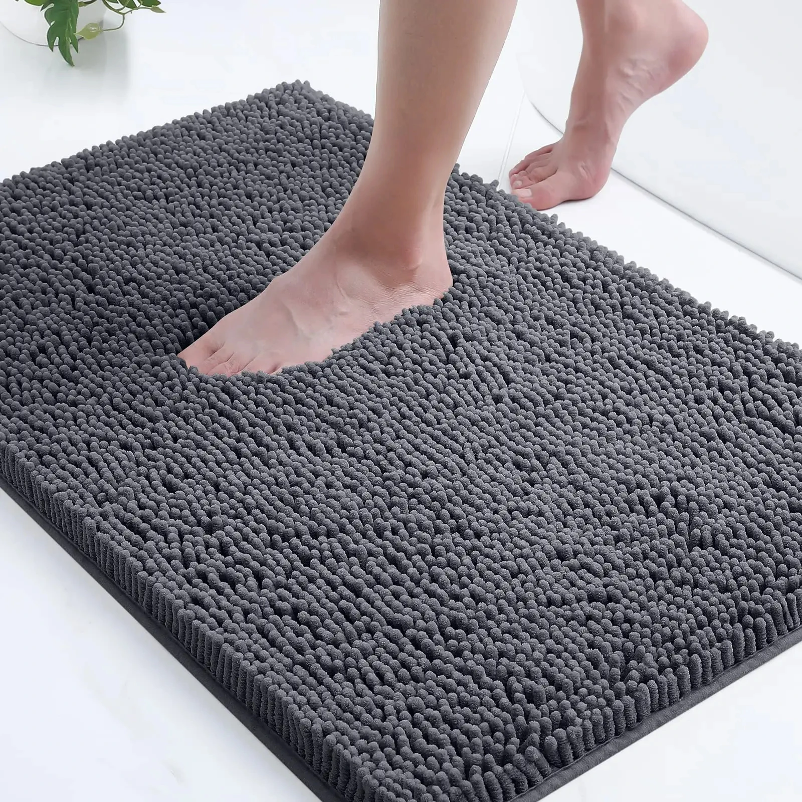 Luxury Chenille bathroom carpet, super soft and fluffy bathroom mat carpet, machine washable, non slip plush carpet suitable for