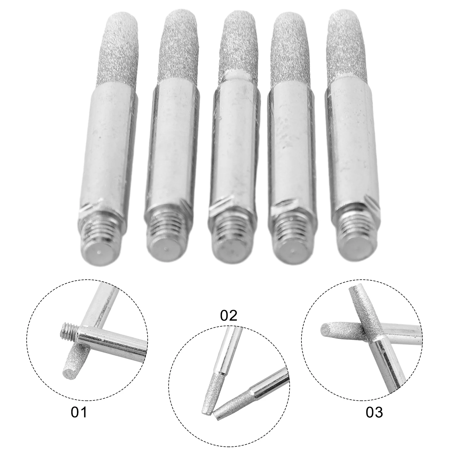 Efficient 5pcs Diamond Grinding Heads with Tungsten Carbide Design Perfectly Suited for Chainsaw Maintenance Applications