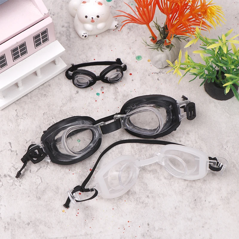 1:12 1:6 Dollhouse Mini Diving Glasses Underwater Goggles With Elastic Rope Mini Sunglasses Swimming Goggles Model Toys Decor