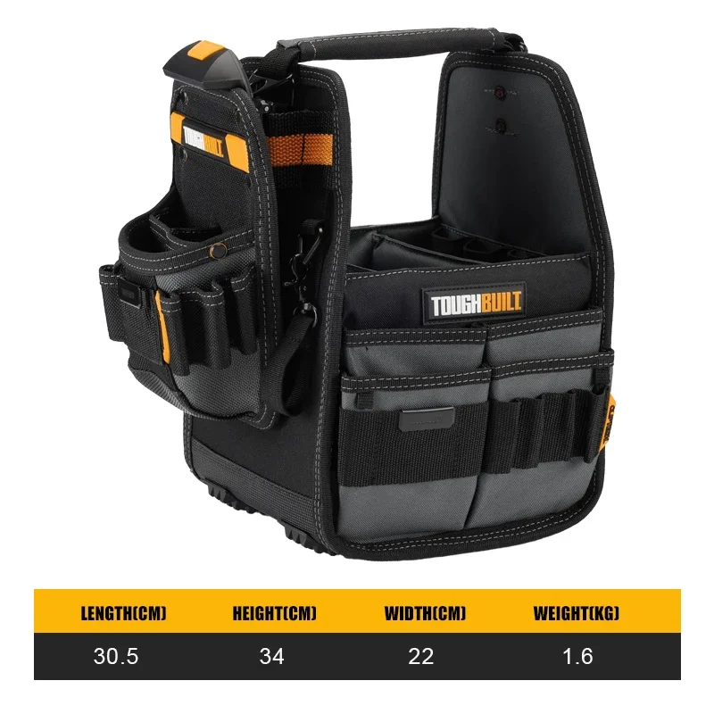 حقيبة سلة TUGHBULILT TB-CT-180-8 + حقيبة خصر معلقة سريعة للكهربائيين والنجارين