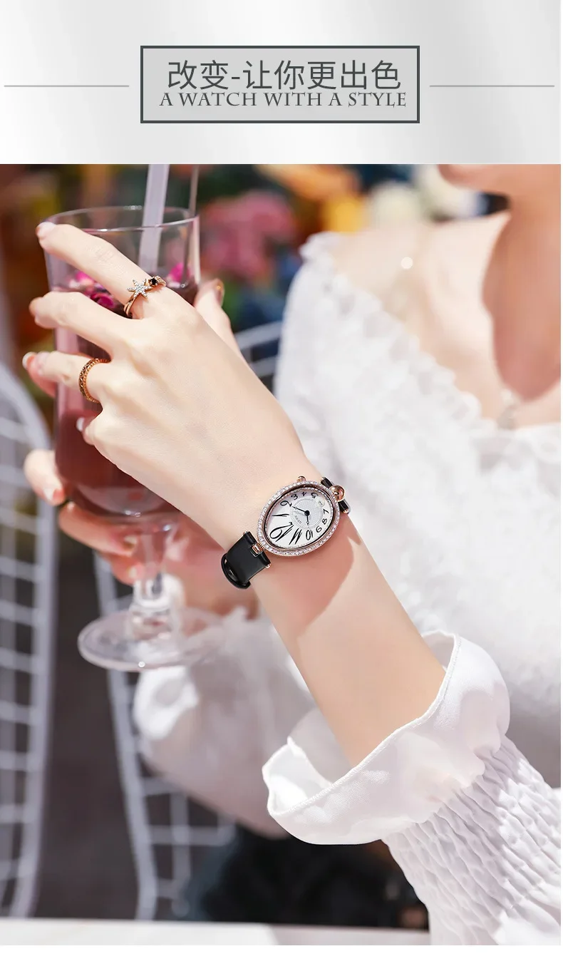 2021 Fashion Top Luxury Brand Oval Dial Women Watch Elegant Rhinestone Bracelet Watch Ladies Diamond Dress Quartz Wrist Relogio