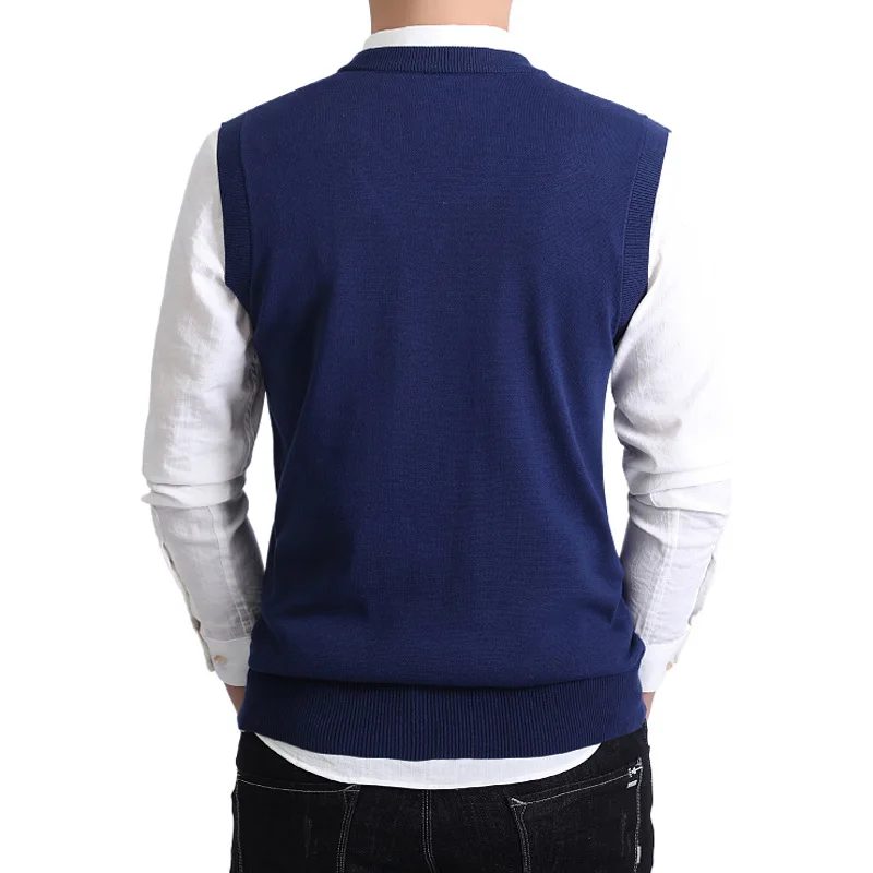 MRMT 2024 Brand New Men's Men's V neck Knitted Casual Hedging Middle aged Sleeveless Clothing Men's Sweater Vest Vest