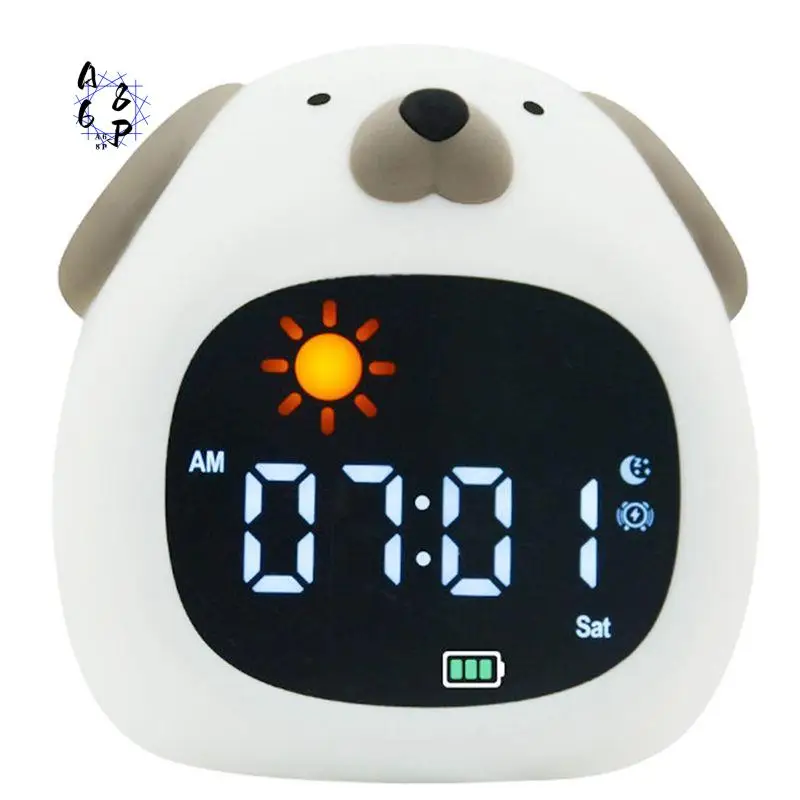 a68p-素敵な時計ナイトライトシリコン睡眠トレーニング時計子供用カラフルな変化タッチナイトライト子供の寝室用