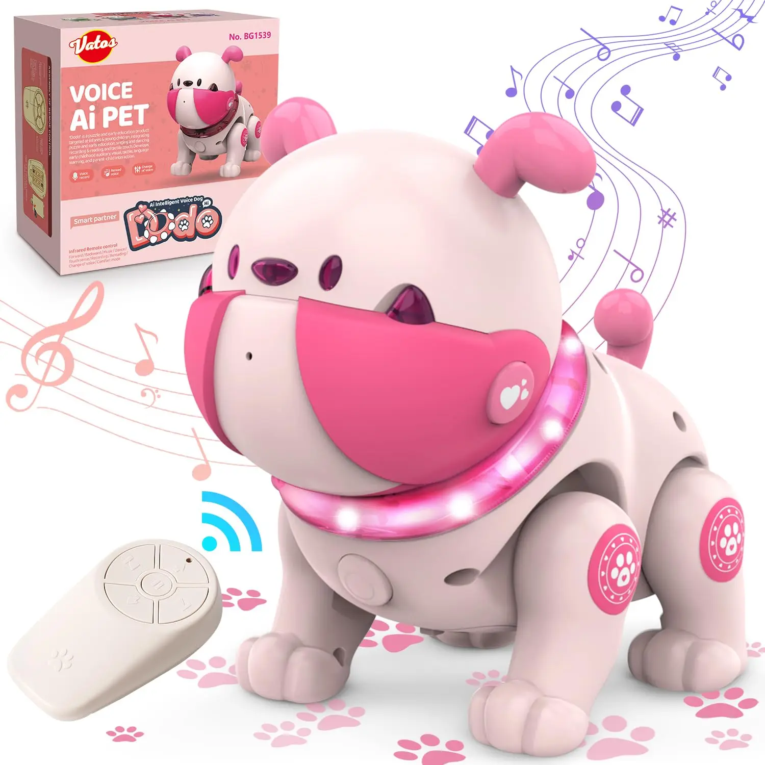 DogToys Afstandsbediening Robots-Puppy Hond RC Speelgoed met LED Stem Rologing & Veranderende Huisdier Touch Reactie Dansen Wandelen voor kinderen