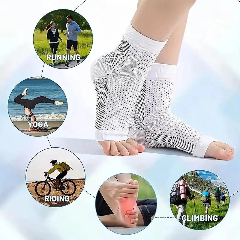 1 Pair Soothe Compression Socks for Relief Pain Neuropathy Socks for Men Women Ankle Support Breathable Elastic Sports Stockings