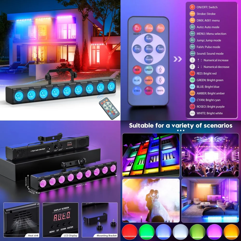 

36W RGB Wall Washer Flood Light for Indoor Stage Lighting DMX Control for Church Wedding Party Disco DJ Events Wall Washer