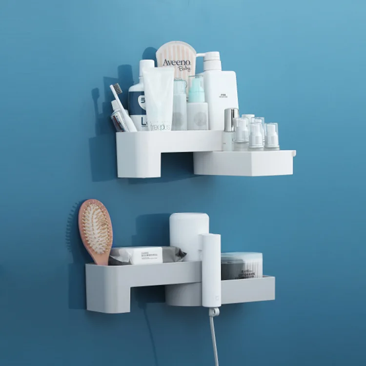 

Corner Bathroom Organizer Shelf Shampoo Cosmetic Storage Rack Wall Mounted Kitchen Shelf Household Items Bathroom Accessories