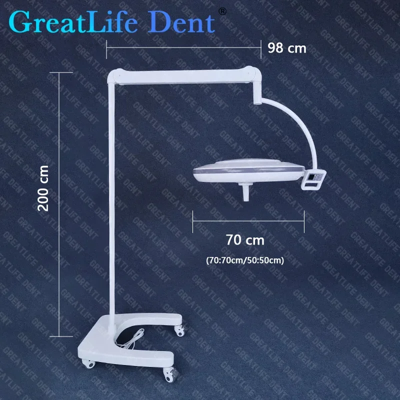 GreatLife Dent 60 Leds Floor Standing LED Shadowless Operating Lamp 180000 Lux Examination Light Dental Surgical Pets Lamp