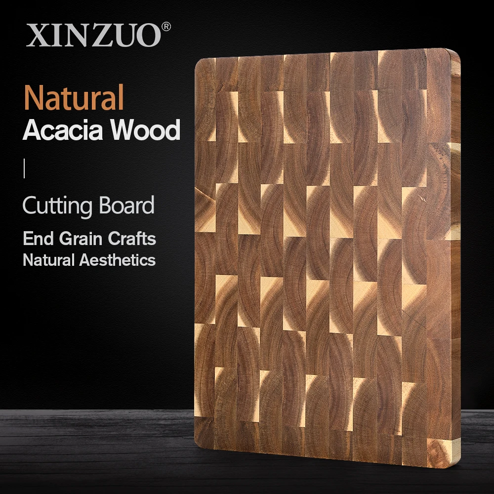 

XINZUO Acacia Wood Cutting Board End Grain Meat Cutting Chopping Board Solid Large High-quality Home Things for The Kitchen Gift