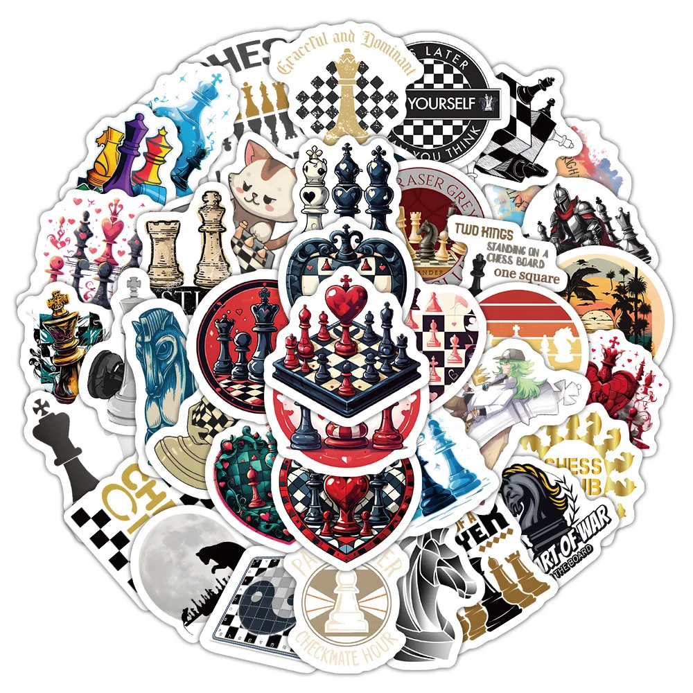 

60PCS Chess Sport Cartoon Graffiti Stickers Creative Board Games Decal Suitase Guitar Luggage Waterproof Sticker Kid Toys Gifts