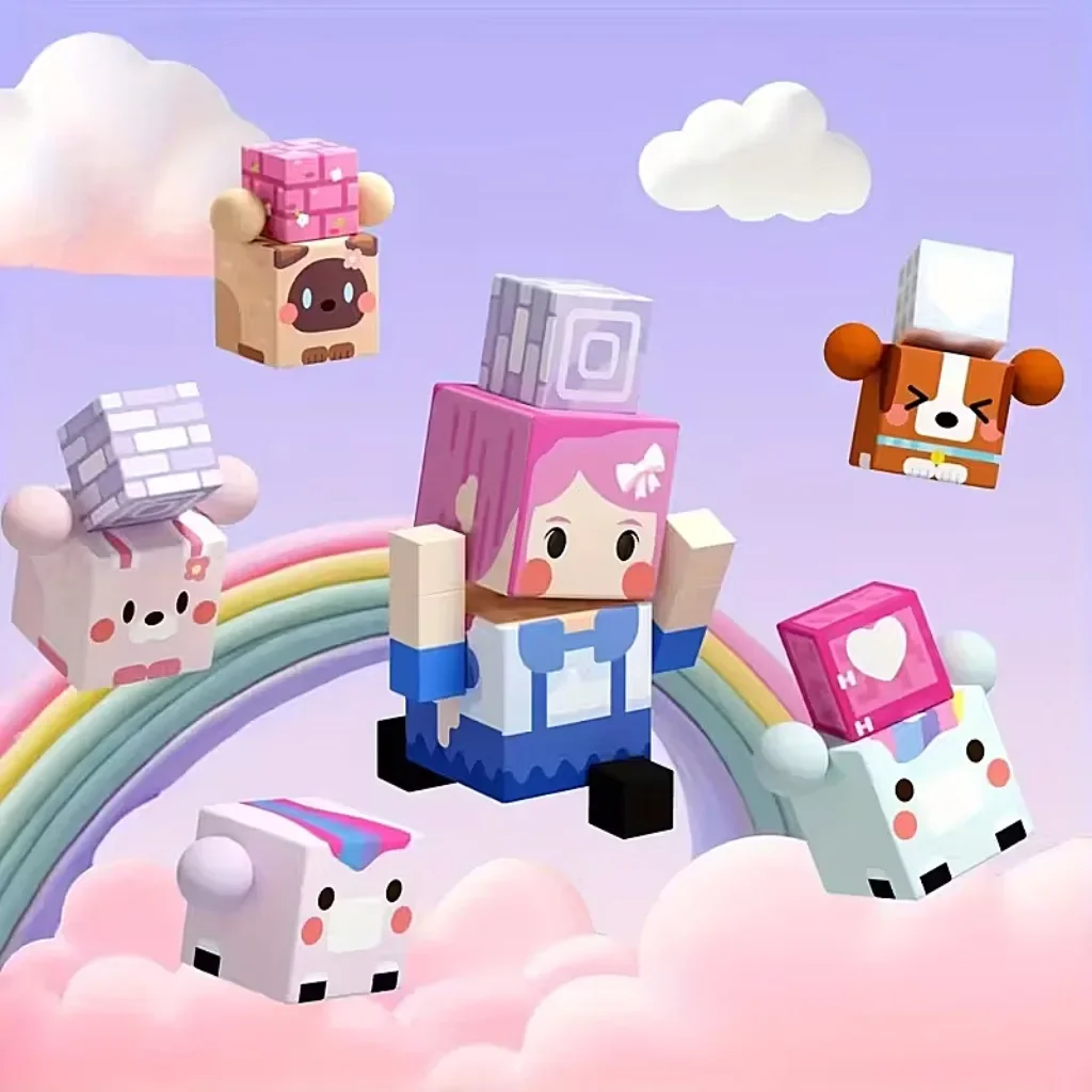 اللبنات المغناطيسية الألغام العالم المغناطيس الوردي جرلي القلب زهر الكهف نبات الكسالى مكعبات مجموعة مكعبات الطوب لعب الأطفال الهدايا