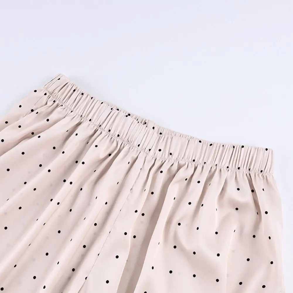 Satin Polka Dots Long Pants Harem Pants Breathable Women's Wide Leg Trousers Lazy Style Casual Straight-Leg Pants for Women