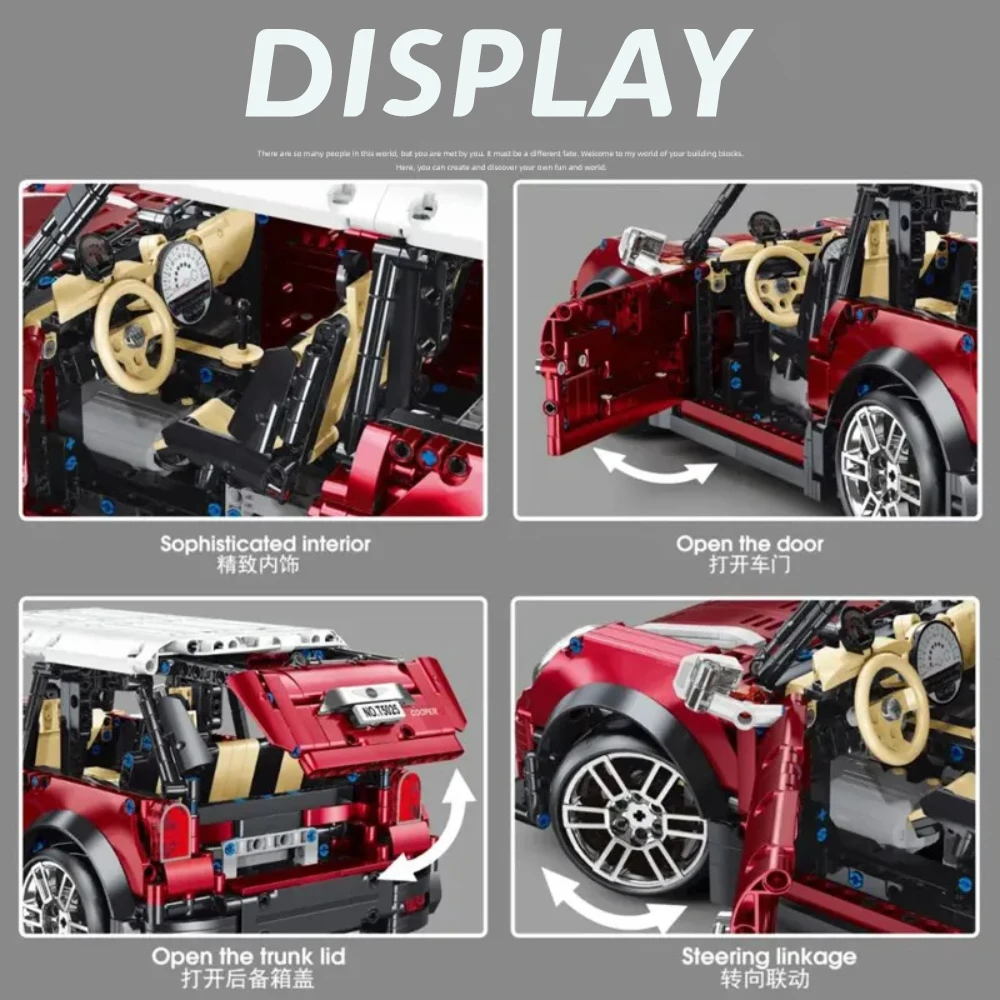1:10 Mini Technical Car Cooper Building Blocks Kits Supercar Vehicle MOC-36559 Construction for Adults Kids Christmas Gift