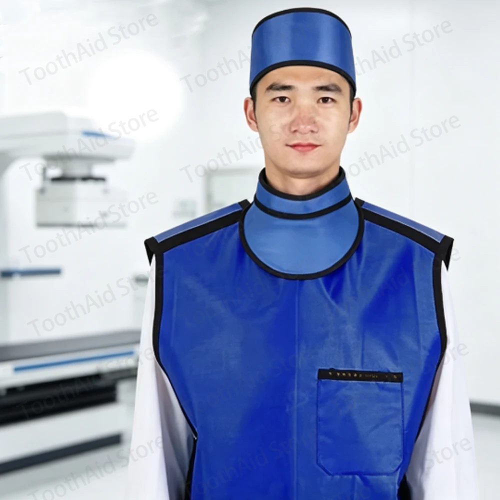 0.35mmPb Lead Rubber X-Ray Radiation Protective Clothing Set Apron Vest Neck Shield Hat for Medical Radiological Safety