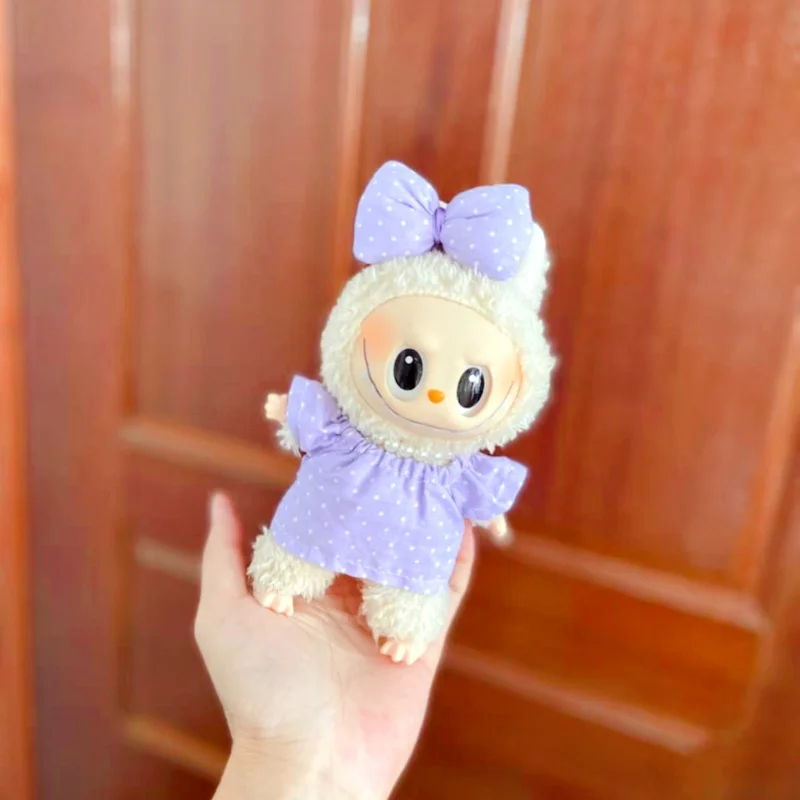 المراهقين هدية ل Labubus دمية clothesV1 V2 V3 10- 17 سنتيمتر دمى الجلوس اكسسوارات الملابس مصمم قبعة البضائع السراويل مجموعة