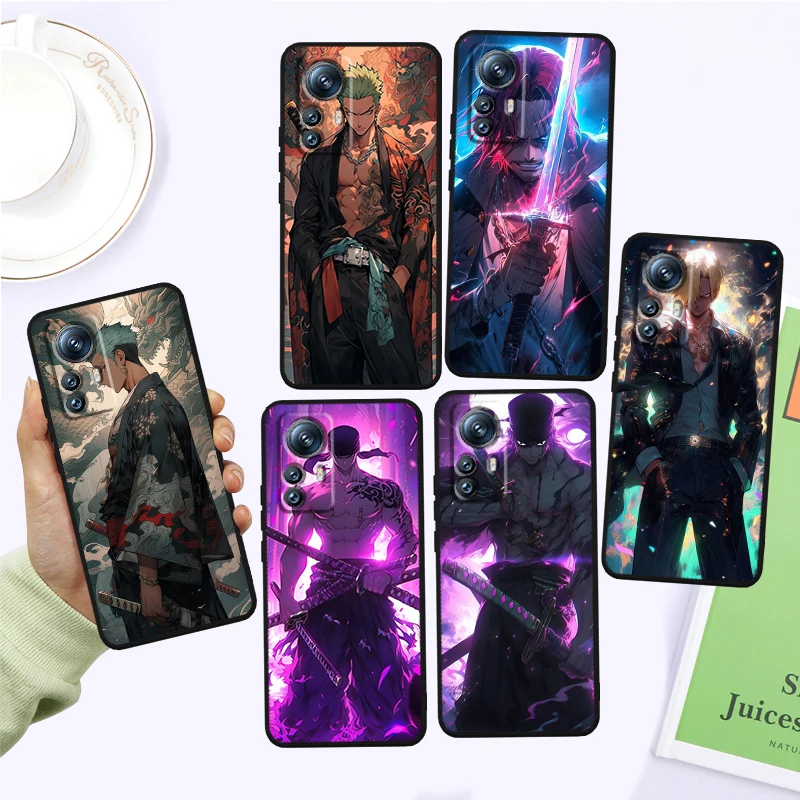 Luxury One Piece Anime Zoro For Xiaomi Mi 14 13T 13 12T 12 11T 11i 11 10T 10 Pro Lite Ultra 5G Black Soft Phone Case