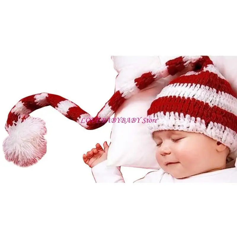 

Шляпа ручной работы в крючке рождественская полоса