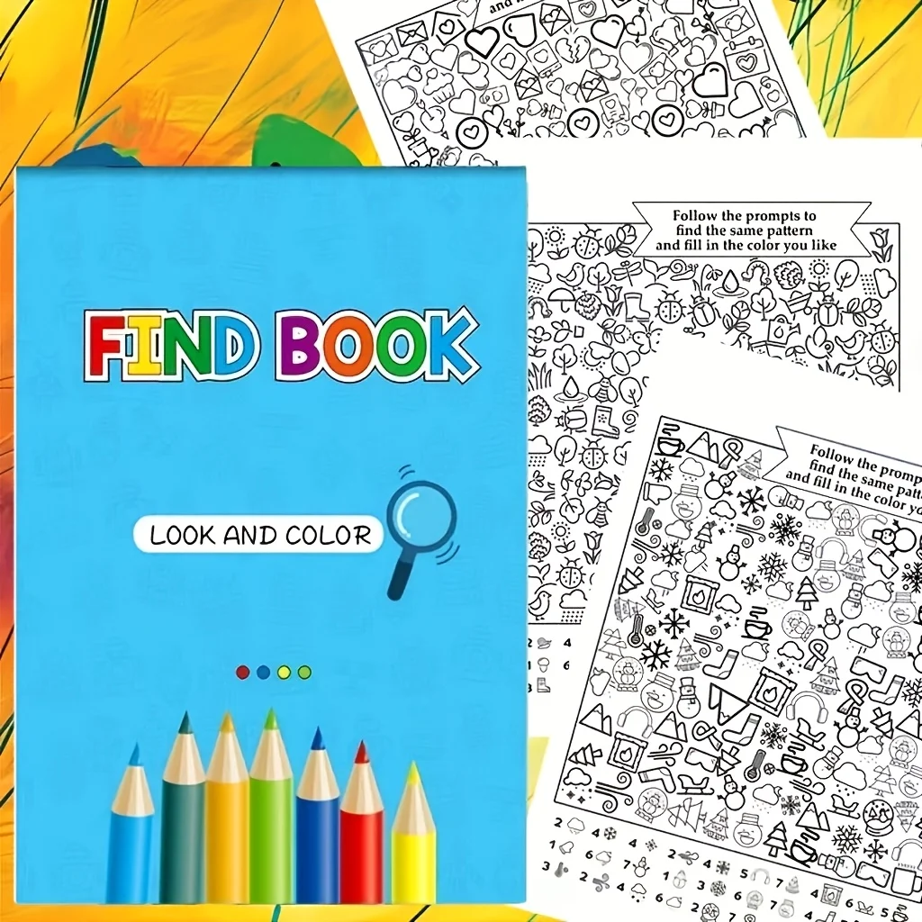 

Interactive Hidden Item Activity Book Focus Training Fun Finding Coloring Puzzles Sharp Attention Observation Techniques
