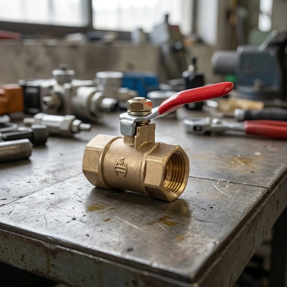 Brass Pneumatic Ball Valve Designed for Air and for gas Flow Regulation in Industrial Automation and Control Systems