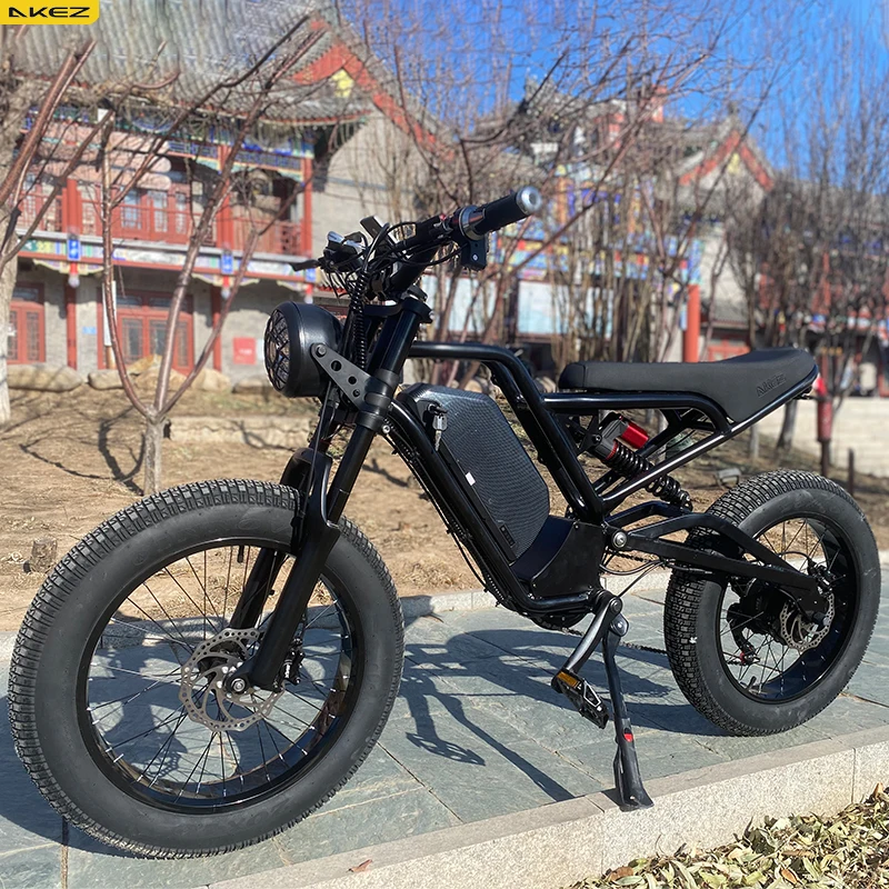 Ebike Retro Motorcycle Style 48V18AH1500W High Speed Motor Electric Bicycle Mountain Off-Road City Full Suspension Electric Bike