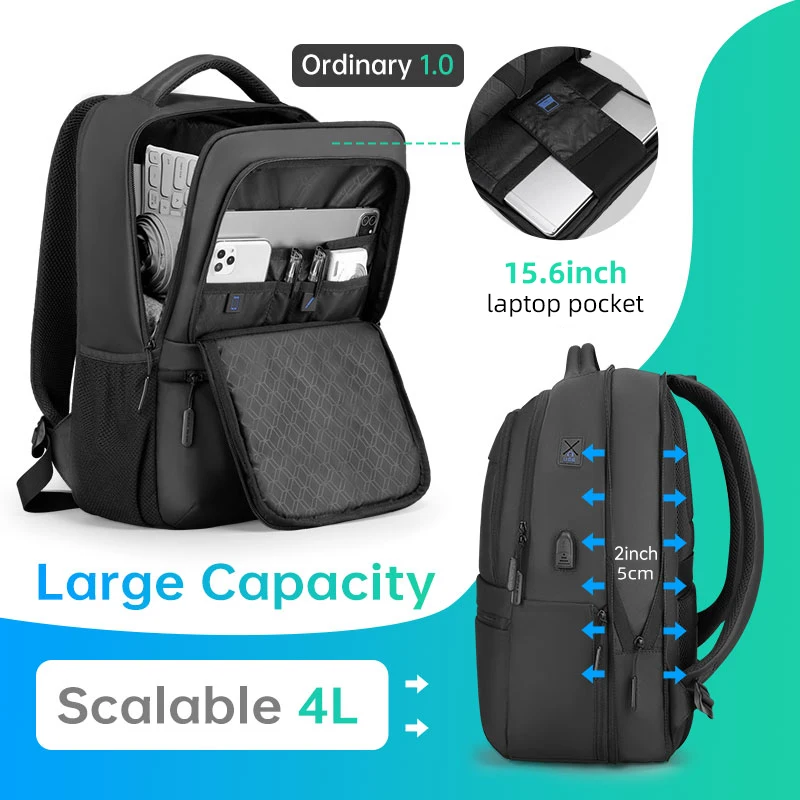 Mark Ryden Expandable backpack large capacity travel lightweight backpack for men schoolbag 15.6” laptop backpacks