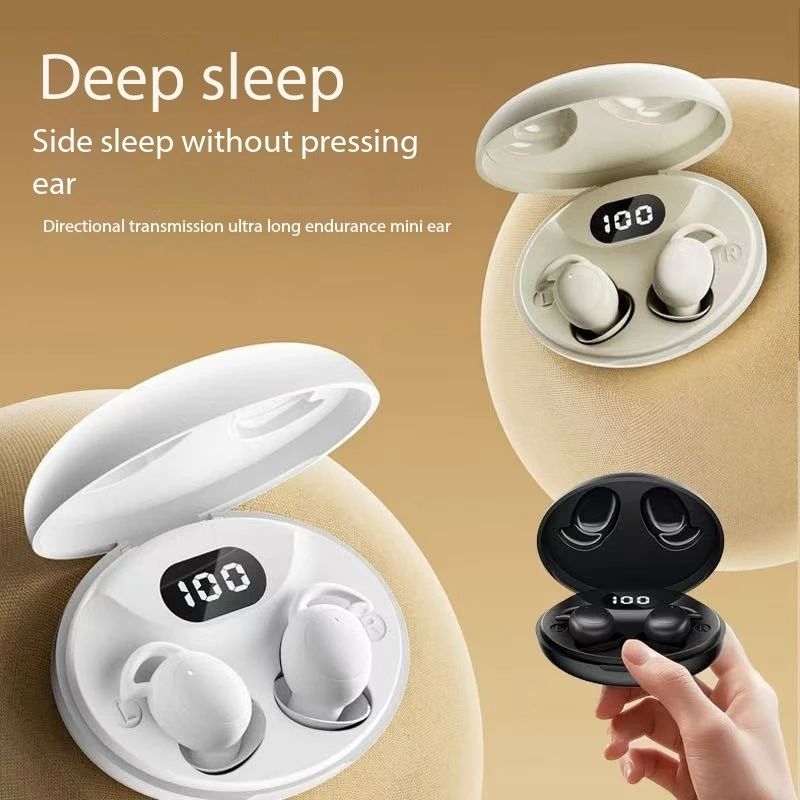 New Bluetooth 5.3 Wireless Earphones Small Earbuds Sleeping Sport Invisible Headphones Bass Sound Quality Headset Sliding Cover