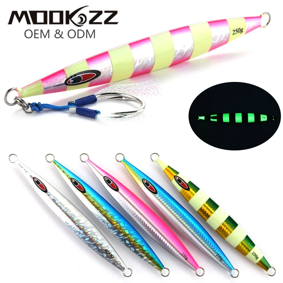 MOOKZZ New Metal Jigs Fishing Lure SLOW Jigging Lure Weight 120g 160g 180G 200g 250g 300G  400G