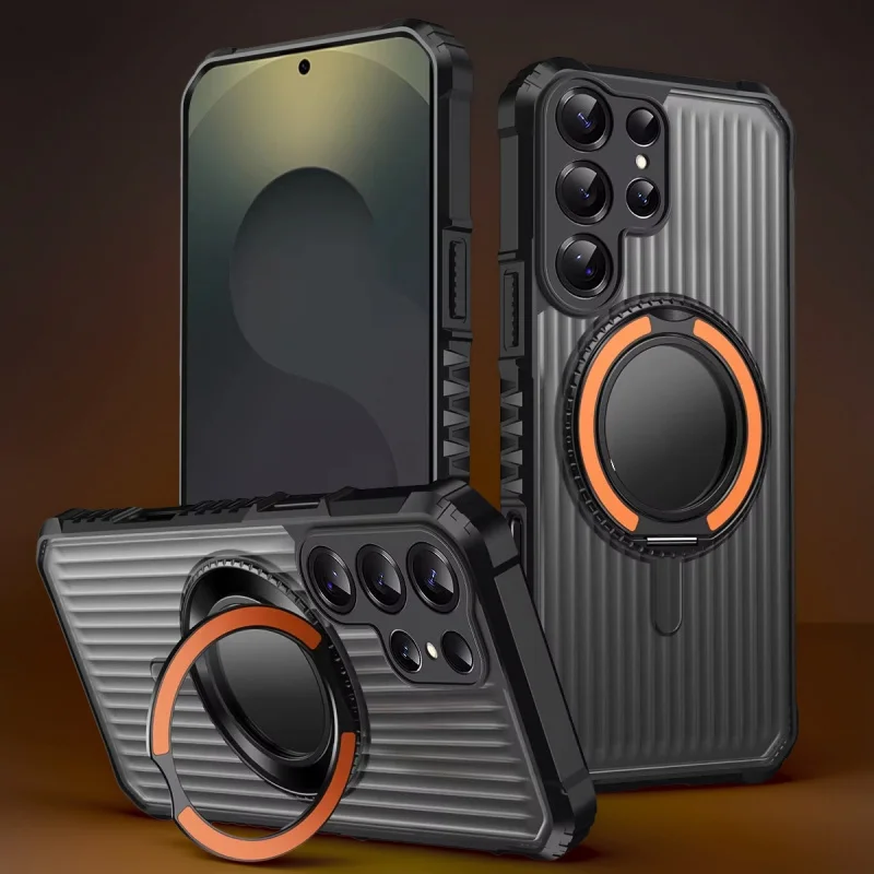 For Samsung Galaxy S26 S25 S24 S23 Ultra Plus FE A57 A56 A55 A54 A37 A36 A35 A16 A15 Case Magnetic 360 Ring Stand Shockproof