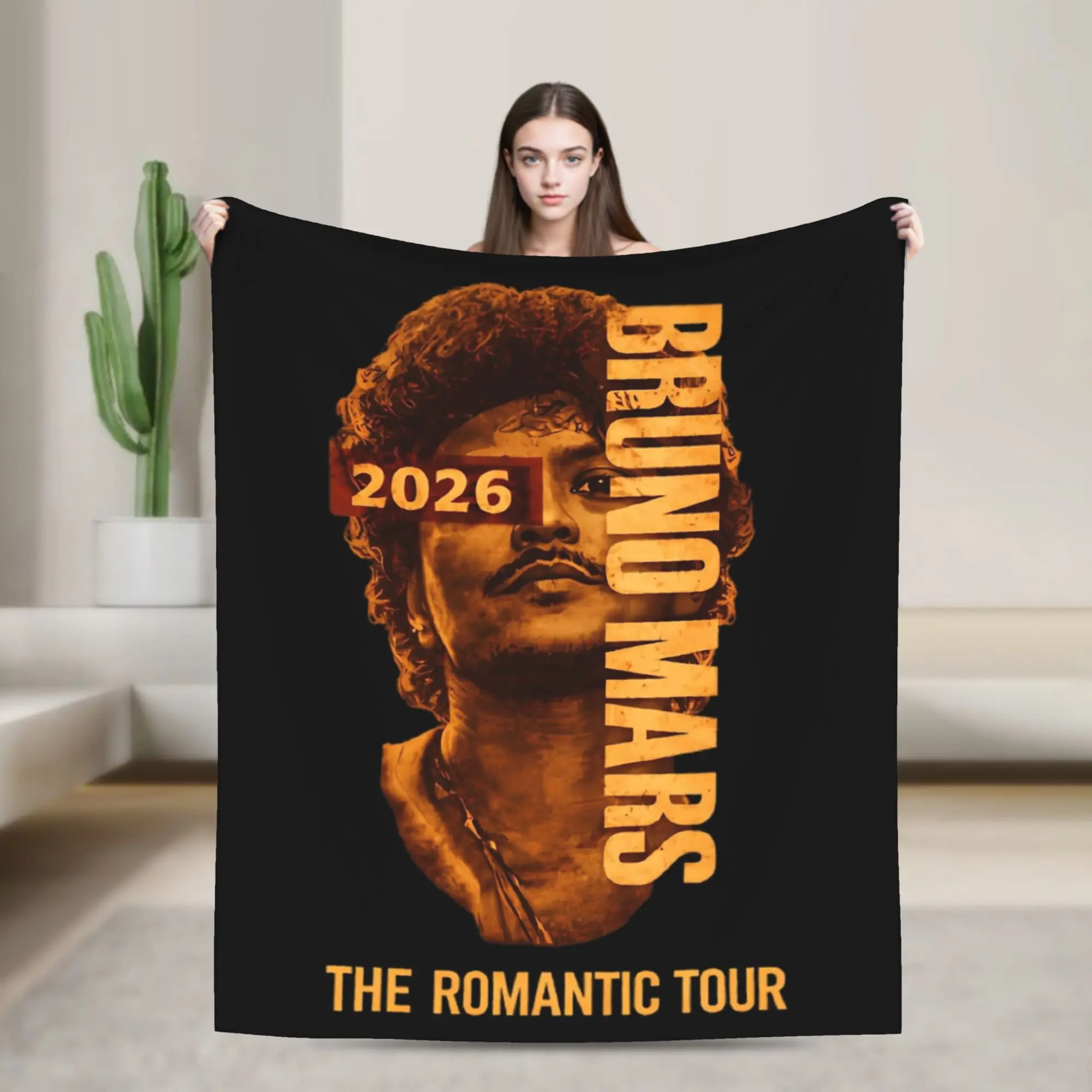 

Фланелевое одеяло Bruno Mars Romantic Tour 2026, одеяло для дома и путешествий, мягкое плюшевое тонкое одеяло