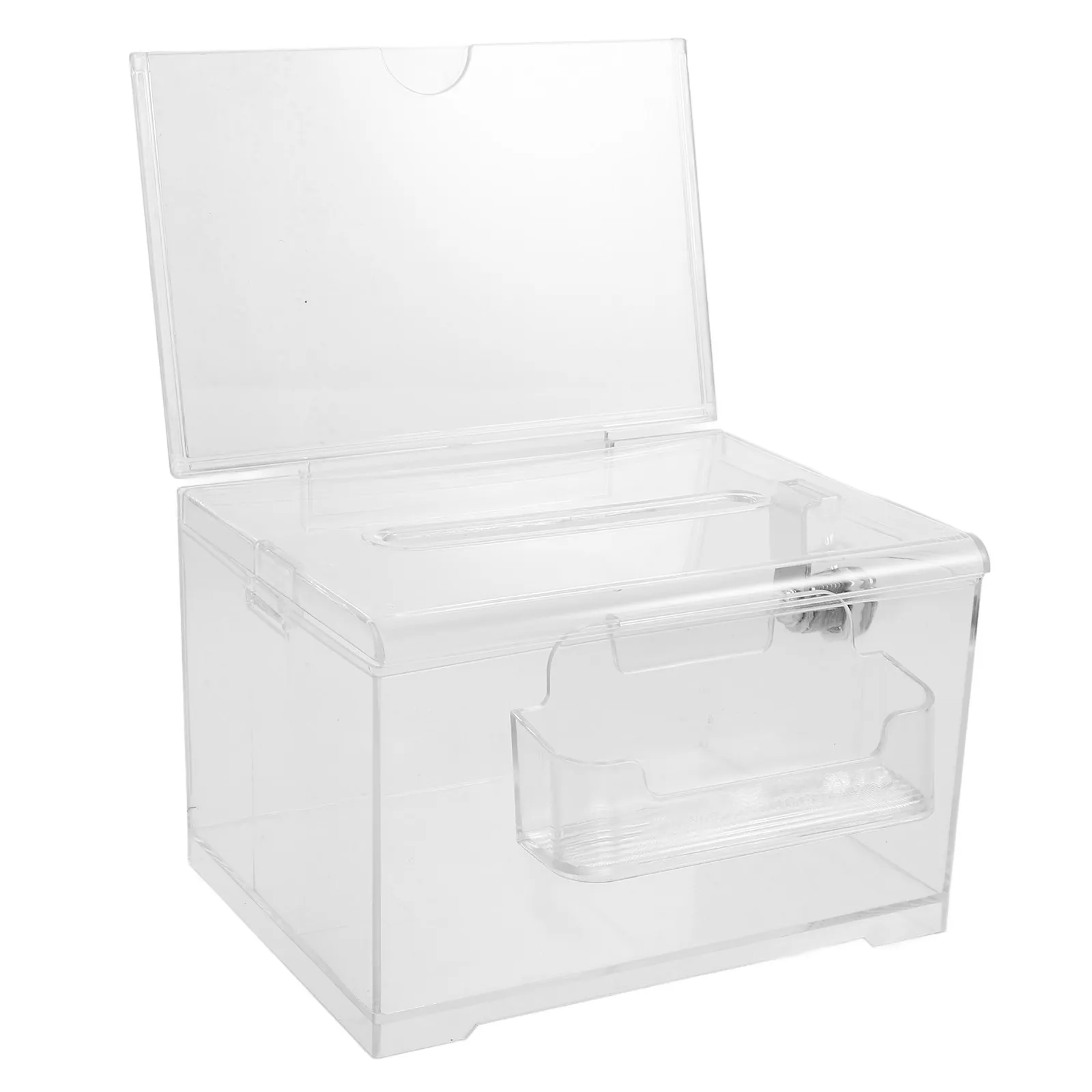 Transparent Acrylic Ballot Box with Lock Secure Clear Voting Box for Elections Meetings Fundraising Suggestions Donations Cash