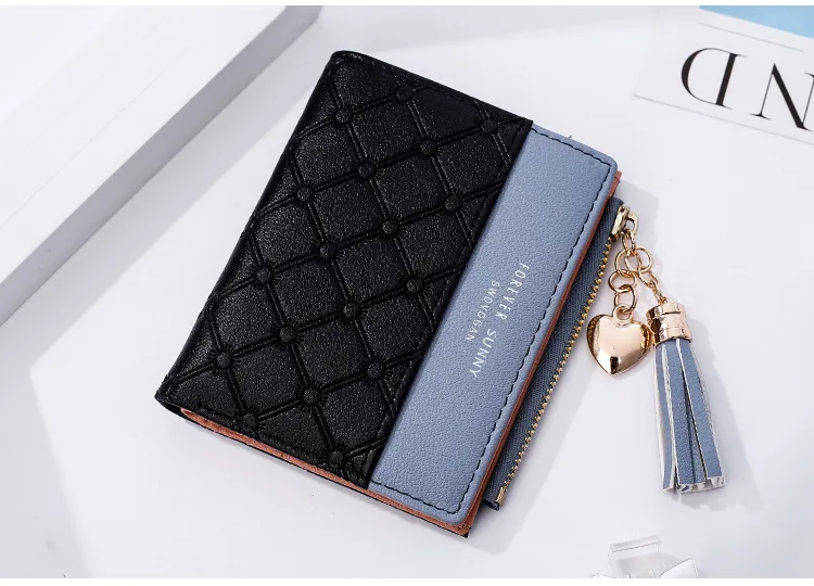 New wallet short women\'s Zipper Wallet Korean tassel simple versatile Wallet purses Fashion