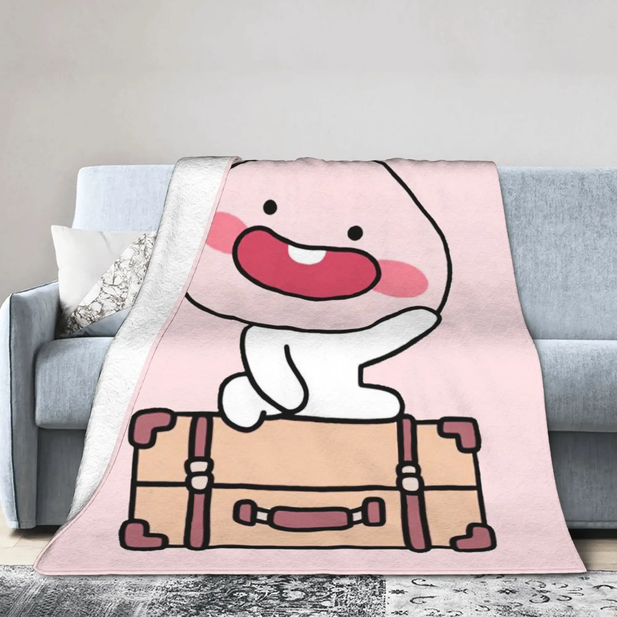 Travel Baby Apeach Knitted Blankets K-Kakaos F-Friends Flannel Throw Blanket Bedding Couch Decoration Soft Warm Bedspreads,