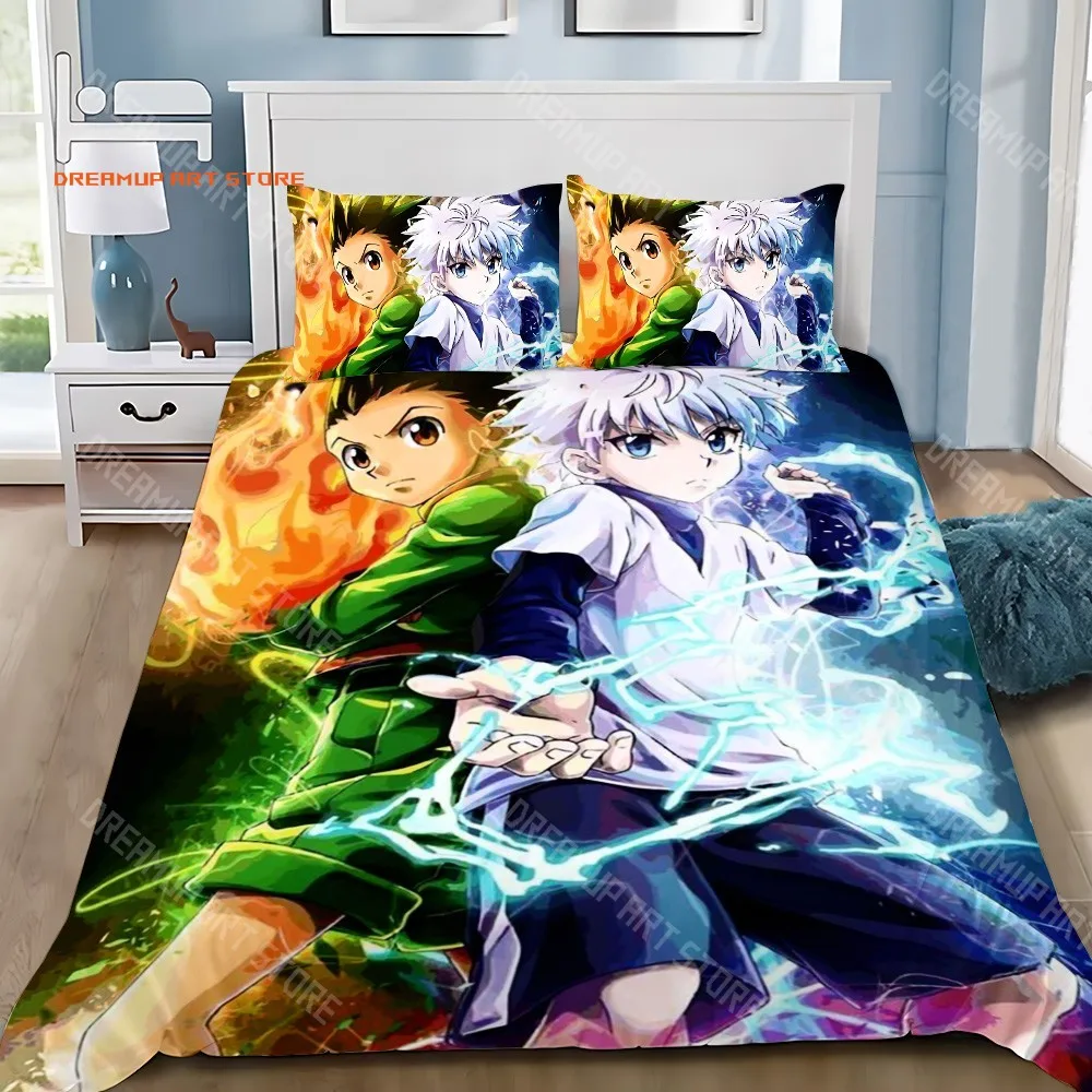 2026 Cartoon Hunter X Hunter Duvet Cover Pillowcase Bedding Set Adult Boy Girl Bedroom Decoration Children Single Double Large S