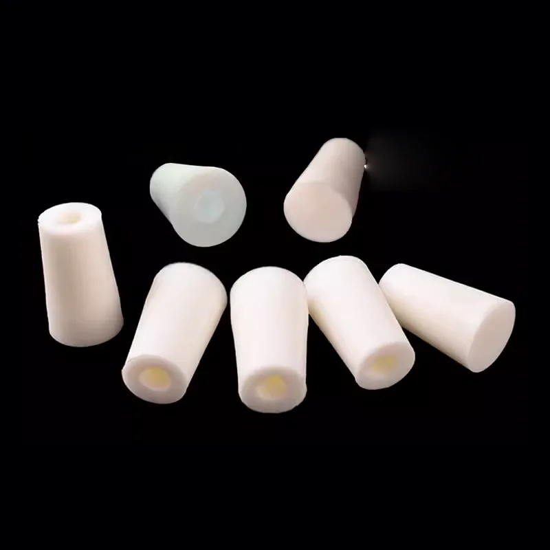 10PCS Glass test tube foamed silicone stopper with sand core laboratory heat-resistant conical flask stopper