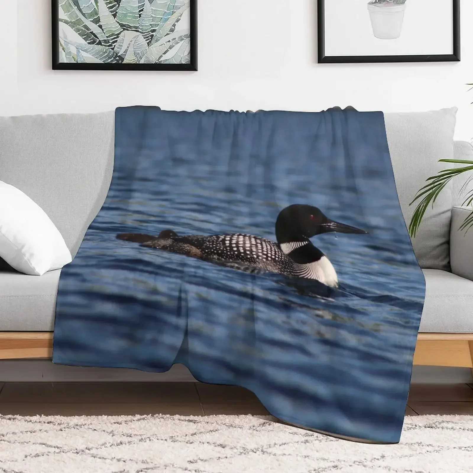 

Common Loon Throw Blanket Camping sofa bed Decorative Sofas Blankets