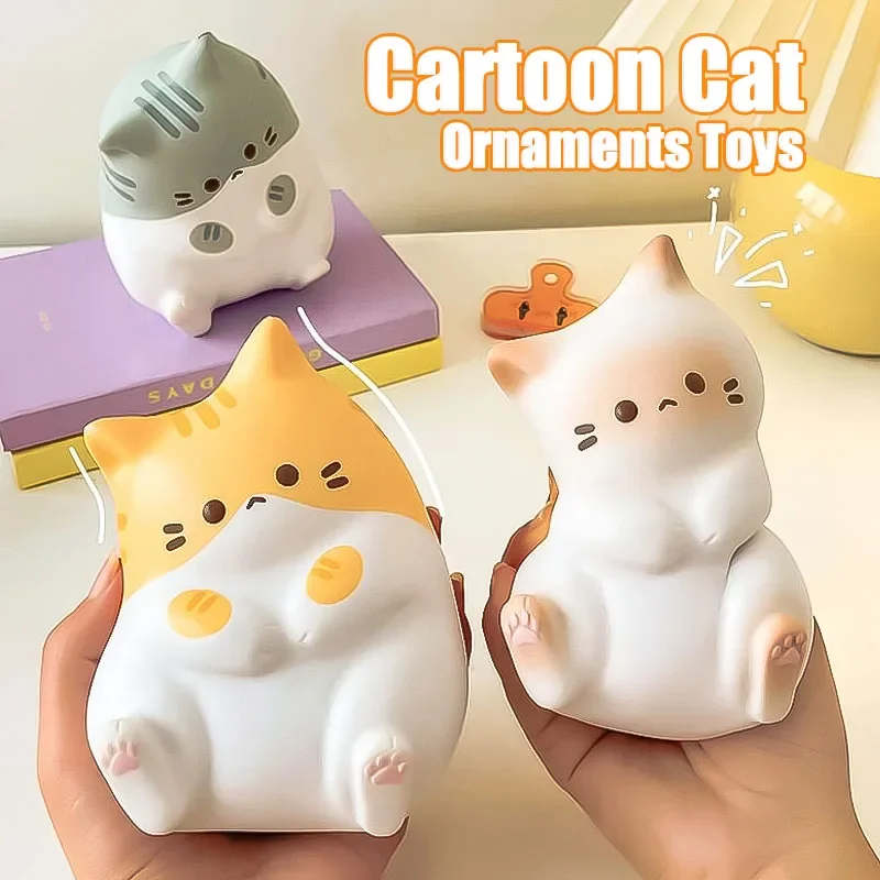 Cocoa Cat PU Pinch Music Children\'s Toys Slow Rebound Decompression Artifact Cartoon Cute Vent Cure Lucky Cat Ornaments Gift