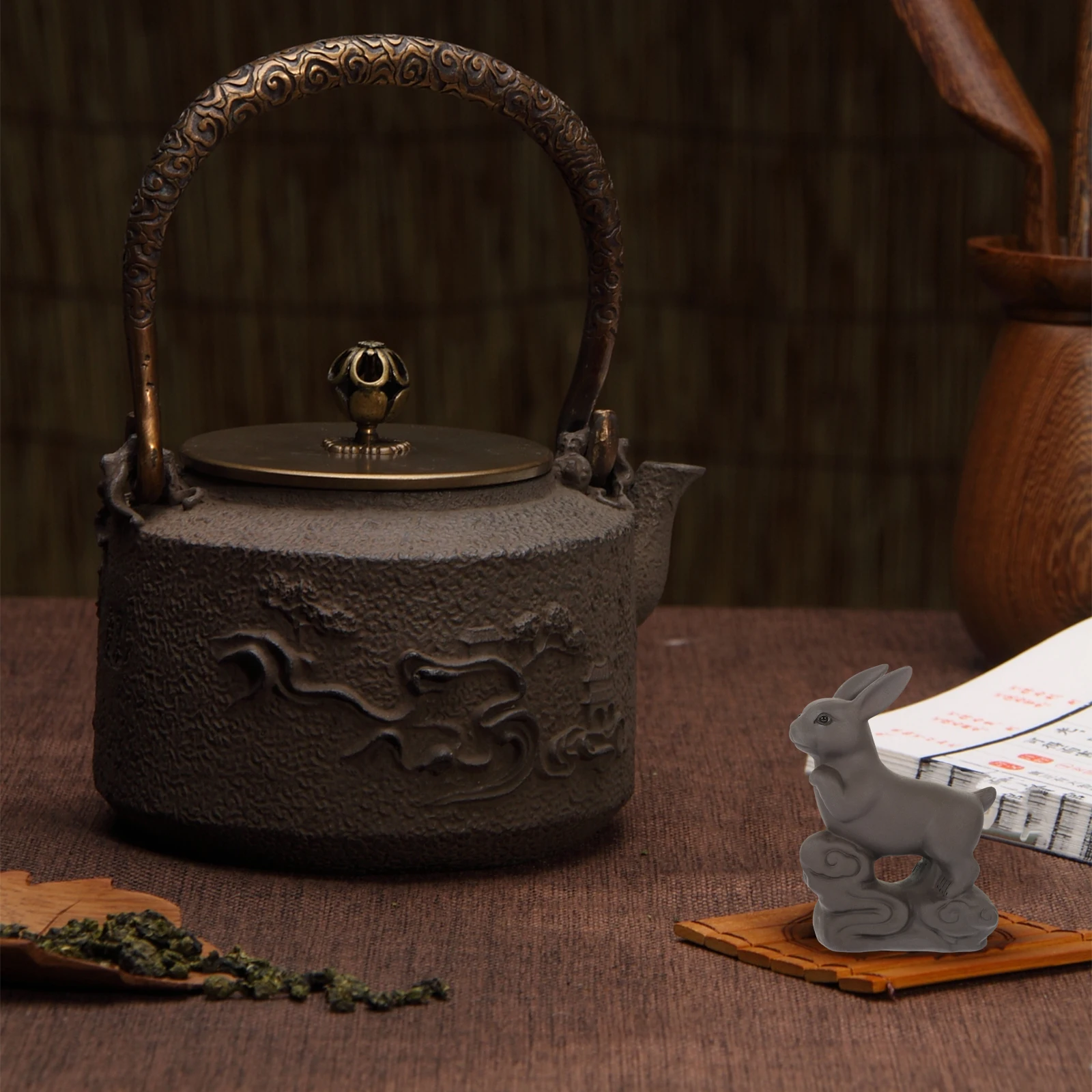 творческая подставка для чая в форме животного из фиолетевой глины, компактная, для офиса и дома