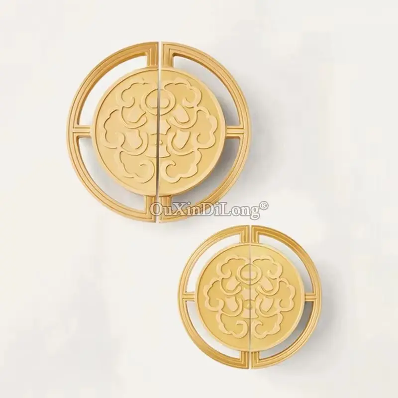 Top Luxury 3Pairs Solid Brass Round Cabinet Door Handles Cupboard Wardrobe Drawer Kitchen Shoe TV Cabinet Pulls Handles & Knobs