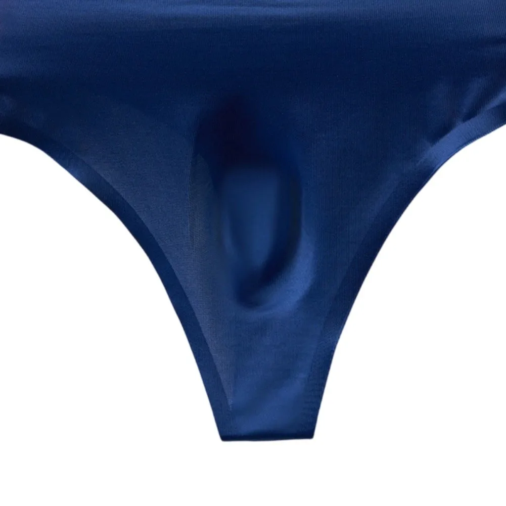 

M-XXXL Size Men Lightweight Ice Silk Briefs Underwear U Pouch Seamless Fabric Breathable Man G-string Thongs Bikini