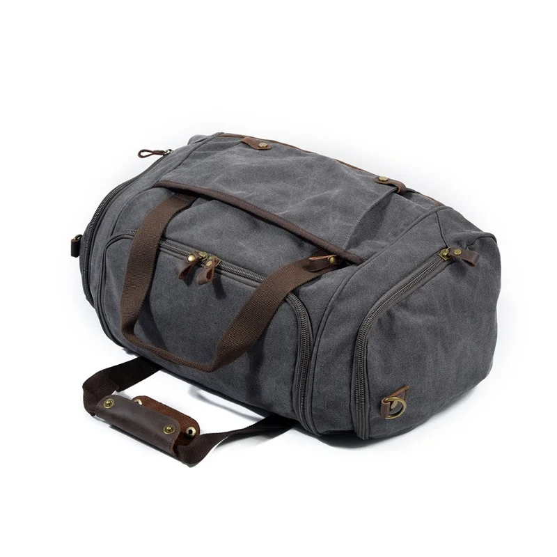 Retro Men Travel Bags Canvas Carry on Luggage Bags Male Duffel Bag Casual Big Capacity Outdoor Sports Tote Weekend Bag Overnight