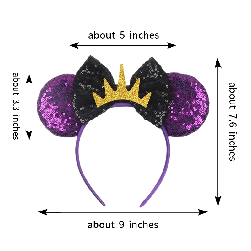Chic Ursula Disney Ears Headband Villains Mickey Mouse Hairband Women Party Cosplay Headwear Kids DIY Costume Hair Accessories