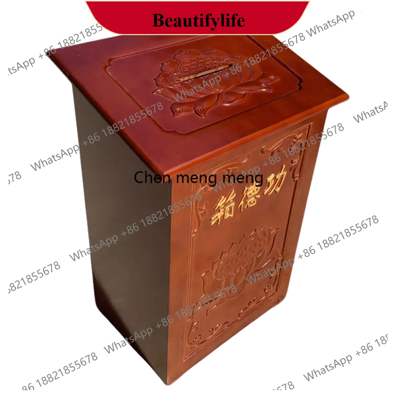 z183 temple merit box for home with lock small buddhist hall charity donation box oil incense for home