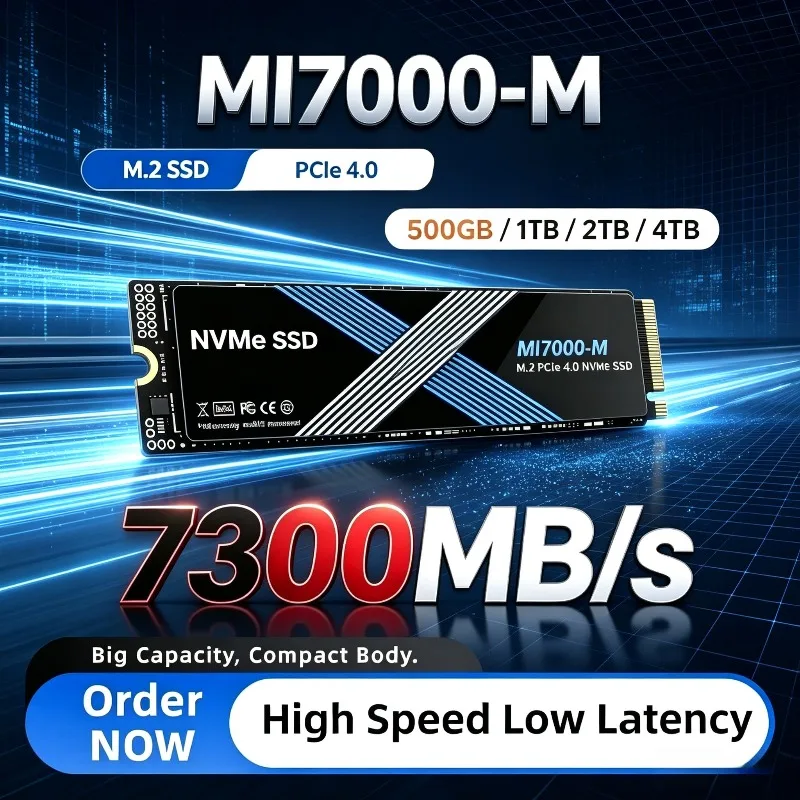 MI7000-M M.2 SSD Hard Disk up to 7300MB/s NVMe PCIe 4.0 Internal Solid State Drive 500GB 1TB 2TB 4TB For Laptop Desktop PC