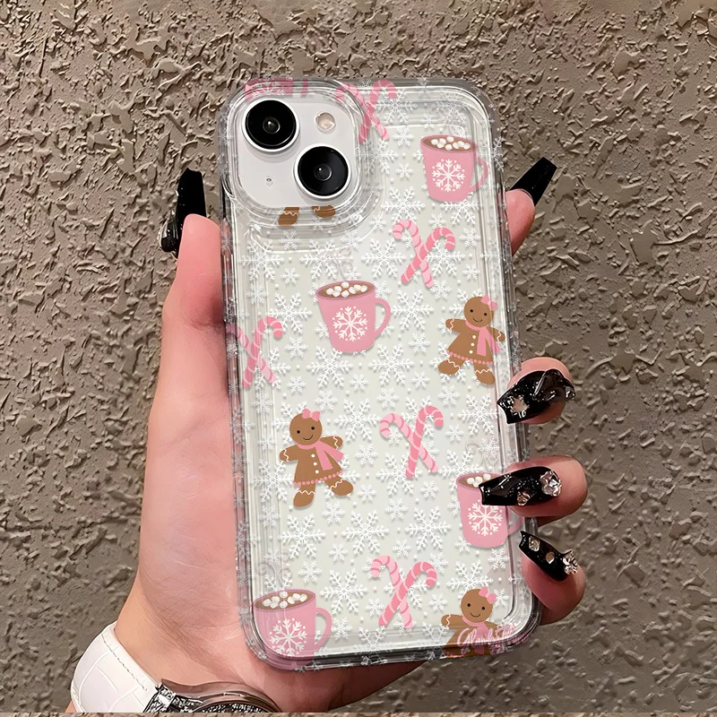 Christmas Snowflake Design Phone Case for Samsung Galaxy S25 S24 S23 S22 S21 S20 Note20 Note10 FE Ultra Plus 4G 5G Clear Cover