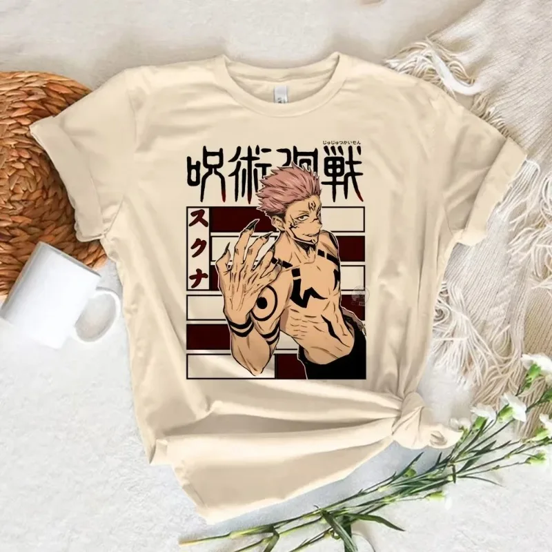 

Аниме Toji Fushiguro Jujutsu Kaisen Gojo Print летняя футболка женская манга дизайнерская футболка для девочек 2000-х годов одежда футболка Y2k Top