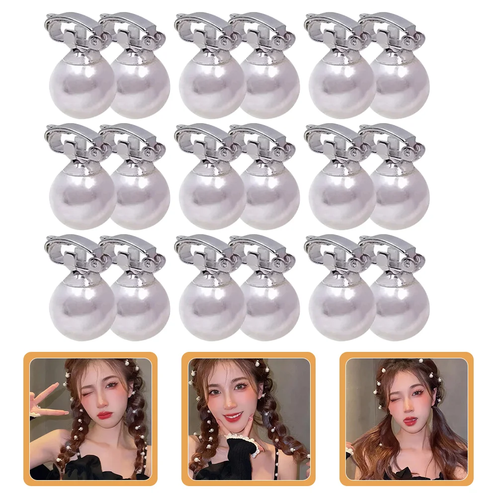 30 Pcs Pearl Hairpin Headband Bangs Braided Sets of 30pcs (10 Pieces Pearls) Mini Clips Bride for Girls Artificial Brides